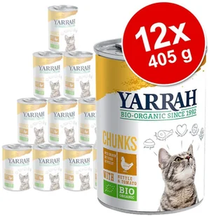 Yarrah Bio kawałeczki, 1 x 405 g - Biokurczak z biopokrzywą i biopomidorami w sosie - Mokra karma dla kotów - miniaturka - grafika 3