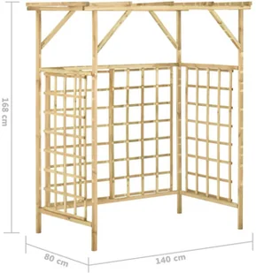 vidaXL Lumarko Pergola na dwa kosze na śmieci, impregnowane drewno sosnowe! 316063 - Kratki i pergole - miniaturka - grafika 7