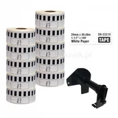 Etykiety do drukarek - Brother strefadrukarek.pl Zestaw taśm DK-22210 10 sztuk + uchwyt 29mm x 30,48m - zamiennik |OSZCZĘDZAJ DO 80% - ZADZWOŃ! 730811399 PROMOCJA! SET-10-BU-DK-22210 - miniaturka - grafika 1