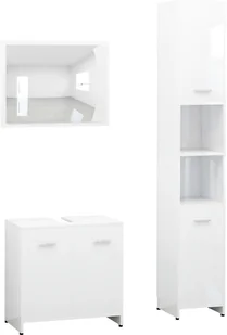 vidaXL vidaXL 3-częściowy zestaw mebli łazienkowych, biały, płyta wiórowa 8720286166178 - Meble łazienkowe - miniaturka - grafika 2