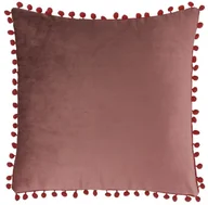 Poduszki dekoracyjne - Poduszka z pomponikami Pom Poms bordowa 40 x 40 cm - miniaturka - grafika 1