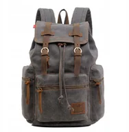 Torby na laptopy - Męski plecak Augur na laptopa płotno vintage szary - miniaturka - grafika 1