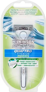 Wilkinson Sword Quattro Titanium Sensitive maszynka do golenia With Aloe - Maszynki do golenia i wkłady - miniaturka - grafika 3