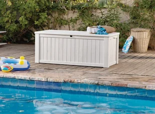 Keter Skrzynia ogrodowa KETER Rockwood Box, kremowa, 155x72x64 cm, 570 l - Pojemniki na zabawki - miniaturka - grafika 6