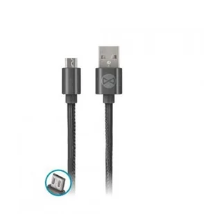 Forever Kabel USB Kabel micro-USB skóra czarny 1m 2A GSM032490 - Kable komputerowe i do monitorów - miniaturka - grafika 2