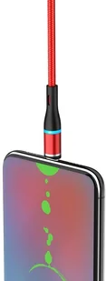 BOROFONE Borofone kabel ładowania USB-A do micro USB z końcówką magnetyczną i podświetleniem czerwony BFO-BU16-M-R - Kable USB - miniaturka - grafika 3