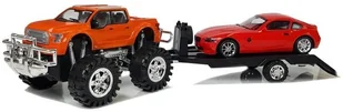 Lean Zestaw Pojazdów Monster Truck Czarny Laweta 58 cm 9269 - Samochody i pojazdy dla dzieci - miniaturka - grafika 2