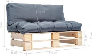vidaXL Sofa ogrodowa z palet z szarymi poduszkami, sosna FSC - Ławki ogrodowe - miniaturka - grafika 7