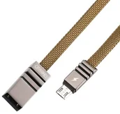 Kable USB - Remax Weave RC-081m kabel w materiałowym oplocie przewód USB / micro USB 2.1A 1M zielony 6954851274643 - miniaturka - grafika 1