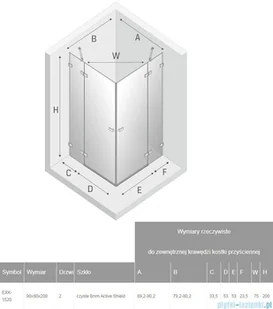 New Trendy Avexa kabina PROSTOKĄTNA 90x80x200 cm przejrzyste EXK-1520 - Kabiny prysznicowe - miniaturka - grafika 2