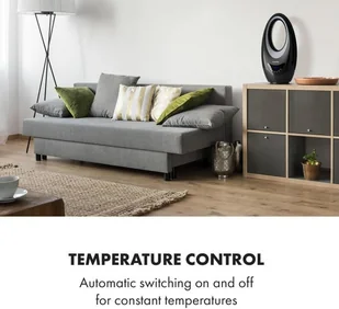 Klarstein Klarstein Sahara Storm, nagrzewnica powietrza, 1000/2000 W, 16 - 40 ° C, oscylacja, czasomierz, nastrojowe oświetlenie, pilot, czarna FP15-Storm-B - Ogrzewanie przenośne - miniaturka - grafika 2