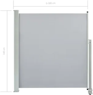 vidaXL Tarasowa, zwijana markiza boczna, 140 x 300 cm, szara vidaXL - Markizy - miniaturka - grafika 8