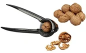Otwieracze do puszek - Relaxdays Dziadek do orzechów na orzechy włoskie, aluminiowe szczypce orzechowe, otwieracz do orzechów i otwieracz do butelek szampana, wys. x szer. x gł.: 6 x 18,5 x 7,5 cm, czarna 10021730 - miniaturka - grafika 1