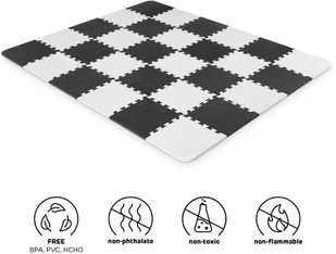 Kinderkraft Kinderkraft Mata Piankowa Puzzle LUNO 150x180cm - Black 23107261 - Maty piankowe - miniaturka - grafika 3