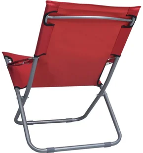 vidaXL Składane krzesła plażowe, 2 szt., tkanina, czerwone - Fotele i krzesła ogrodowe - miniaturka - grafika 6