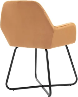 vidaXL Krzesła do jadalni, 2 szt., brązowe, aksamit - Krzesła - miniaturka - grafika 6