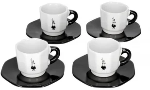 Bialetti - Zestaw 4 filiżanek z podstawką - Czarno-biały - Filiżanki - miniaturka - grafika 2