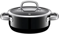 Garnki - WMF Garnek niski z pokrywką Fusiontec Mineral, czarny, srebrny, 2,4 l - miniaturka - grafika 1