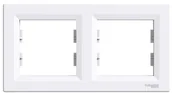 Klawisze i ramki - Schneider Electric Ramka Asfora podwójna pozioma biała - miniaturka - grafika 1