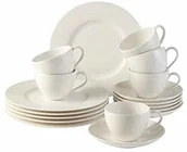 Serwisy obiadowe - Villeroy & Boch vivo Group Basic White zestaw do kawy, naczynia z wysokiej jakości chińskiej serii Fine Chin, białe, 18-częściowy 19-5277-7127 - miniaturka - grafika 1