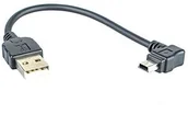 Kable USB - System-S Kabel  USB 2.0 z USB-A na USB Mini-B 5-pin 10 cm wtyczka kątowa 90 stopni system-S 49995047 - miniaturka - grafika 1