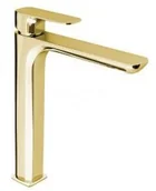 Baterie umywalkowe - Sapho SPY Bateria umywalkowa wysoka z przedłużoną wylewką bez odpływu złoto PY07/17 - miniaturka - grafika 1