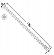 Inne akcesoria dekarskie - Wkręt ciesielski Cps 8x180 pełny gwint łeb Stożek - miniaturka - grafika 1