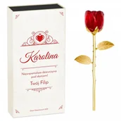 Gadżety dla niej i dla niego - Murrano Kryształowa Róża w Personalizowanym Pudełku dla Dziewczyny KRSZ-RZ-005 - miniaturka - grafika 1