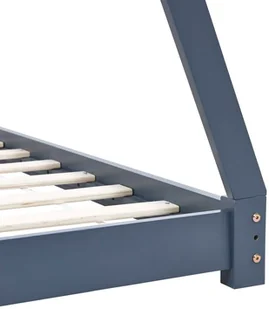 vidaXL Rama łóżka dziecięcego, szara, lite drewno sosnowe, 90 x 200 cm vidaXL - Łóżka dla dzieci i młodzieży - miniaturka - grafika 6