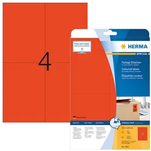 Herma Etykiety kolorowe A4 105 x 148 mm czerwone wyjmowane 4562 4562 - Papier do drukarek - miniaturka - grafika 2