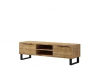 Szafki RTV - Helvetia Nowoczesna komoda RTV HALLE 40 Dąb Wotan HALLE_24N0HK40_180 - miniaturka - grafika 1