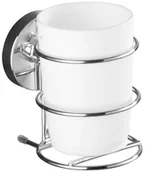 Kubki na szczoteczki do zębów - Wenko Pojemnik na szczoteczki do zębów Milazzo, srebny, 12x8x10 cm - miniaturka - grafika 1