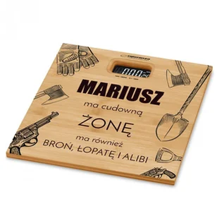 Murrano Waga bambusowa łazienkowa z nadrukiem dla męża WAG2-033 - Wagi łazienkowe - miniaturka - grafika 2