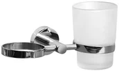 Akcesoria łazienkowe - Bisk Kubek łazienkowy podwójny FOR YOU znal + szkło matowe chrom - miniaturka - grafika 1