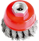 Akcesoria do elektronarzędzi - EXTOL CRAFT Szczotka druciana pleciona garnkowa na szlifierke kątową 80mm 17008 - miniaturka - grafika 1