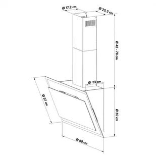 Klarstein Mirage 60 Biały (CGCH3-Mirage60-WH) - Okapy kuchenne - miniaturka - grafika 9