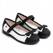 Buty dla dziewczynek - Wojtyłko Baleriny dla dziewczynki wkł.SKÓRA rzep - miniaturka - grafika 1