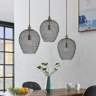 Lindby Benja lampa wisząca, 3-punktowa, mosiądz - Lampy sufitowe - miniaturka - grafika 2