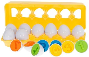 Puzzle klocki jajka 12 szt wytłaczanka Montessori liczby i kolory KX5964 - Układanki dla dzieci - miniaturka - grafika 3
