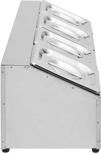 vidaXL Ekspozytor z 4 pojemnikami GN 1/6, stal nierdzewna vidaXL - Pojemniki i kosze gastronomiczne - miniaturka - grafika 4