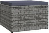 Pozostałe meble ogrodowe - VidaXL Lumarko Podnóżek ogrodowy z poduszką, szary, rattan PE! 310488 VidaXL - miniaturka - grafika 1
