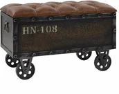 Ławki do przedpokoju - vidaXL Ławka ze schowkiem, lite drewno i sztuczna skóra, 80,5x41x50 cm vidaXL - miniaturka - grafika 1