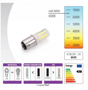 Texi Żarówka do maszyn domowych Led BA15D wciskana - Akcesoria i części AGD - miniaturka - grafika 2