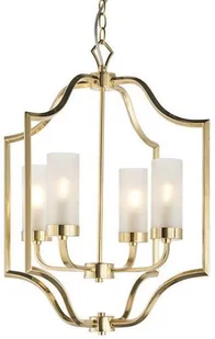 Endon LAMPA wisząca EDREA 81914 Endon świecznikowa OPRAWA metalowa ZWIS na łańcuchu złoty biały 81914 - Lampy sufitowe - miniaturka - grafika 2