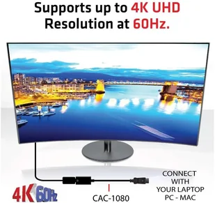 Club3D Club 3D Adapter CAC-1080 (DisplayPort 1.4 to HDMI 2.0B HDR Adapter Supports 4096X2160@60Hz High Dynamic Range) CAC-1080 - Kable komputerowe i do monitorów - miniaturka - grafika 4