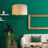 Lampy sufitowe - Euluna Lampa wisząca Essex, strukturalna tkanina, złota - miniaturka - grafika 1