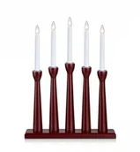 Lampy stojące - Markslojd Świecznik MASESKAR 5 drewno metal czerwony biały 704176 - miniaturka - grafika 1