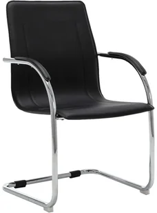 Fotel biurowy, krzesło biurowe vidaXL Krzesło biurowe, wspornikowe, czarne, sztuczna skóra - Fotele i krzesła biurowe - miniaturka - grafika 19