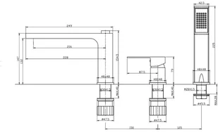 Laveo Kvadrato BLQ 013D - Baterie wannowe i prysznicowe Laveo Kvadrato BLQ 013D - Baterie wannowe i prysznicowe - miniaturka - grafika 6