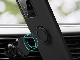 Alogy Etui silikonowe Ring Ultra Slim do Samsung Galaxy S20 Ultra Czarne 9007X1 - Etui i futerały do telefonów - miniaturka - grafika 3